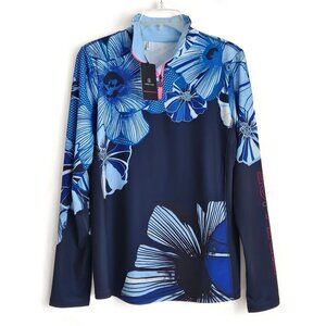 Bogner Fire + Ice Margo 2 Blue Floral Printed Shirt